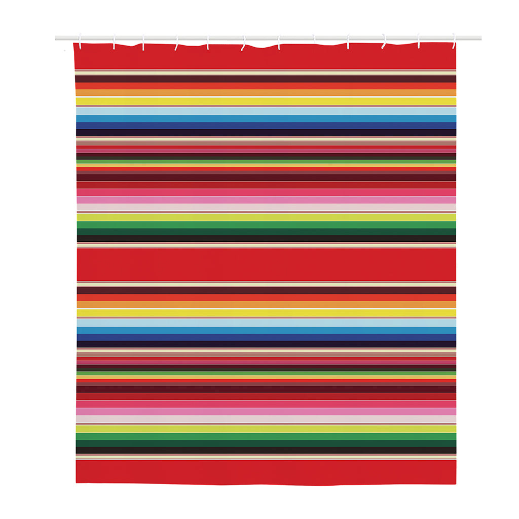 Ethnic Mexican Blanket Stripe Print Polyester Shower Curtain