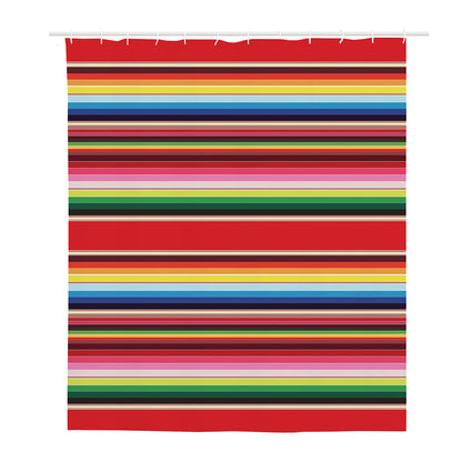 Ethnic Mexican Blanket Stripe Print Polyester Shower Curtain