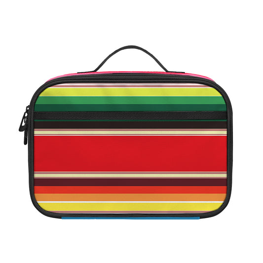 Ethnic Mexican Blanket Stripe Print Portable Lunch Bag