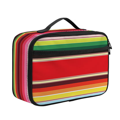Ethnic Mexican Blanket Stripe Print Portable Lunch Bag