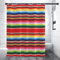 Ethnic Mexican Blanket Stripe Print Premium Shower Curtain
