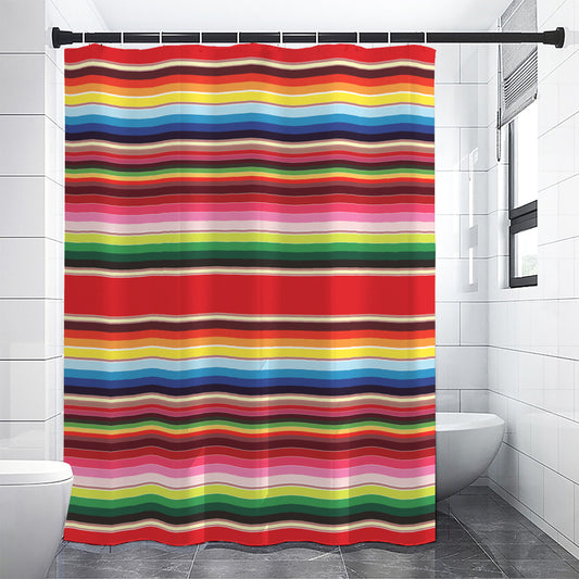 Ethnic Mexican Blanket Stripe Print Premium Shower Curtain