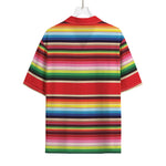 Ethnic Mexican Blanket Stripe Print Rayon Hawaiian Shirt
