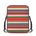 Ethnic Mexican Blanket Stripe Print Rectangular Crossbody Bag