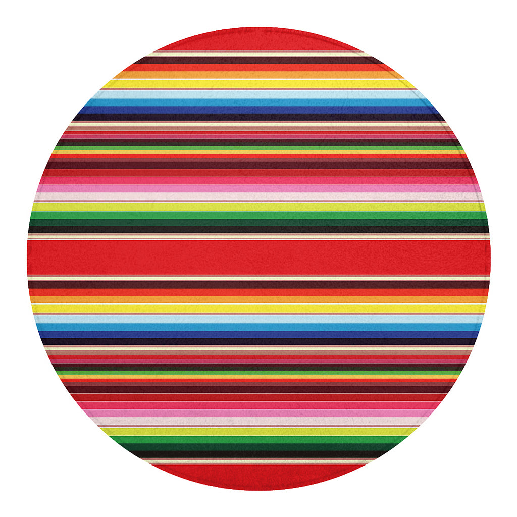 Ethnic Mexican Blanket Stripe Print Round Blanket