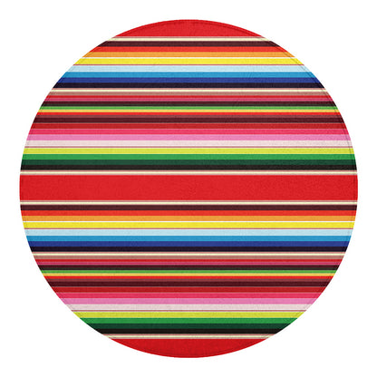 Ethnic Mexican Blanket Stripe Print Round Blanket