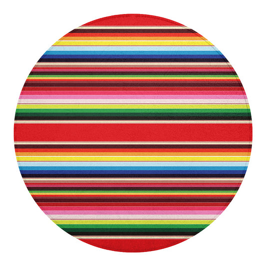 Ethnic Mexican Blanket Stripe Print Round Blanket