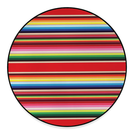 Ethnic Mexican Blanket Stripe Print Round Floor Mat