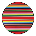 Ethnic Mexican Blanket Stripe Print Round Floor Mat