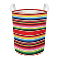 Ethnic Mexican Blanket Stripe Print Round Laundry Basket