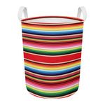Ethnic Mexican Blanket Stripe Print Round Laundry Basket