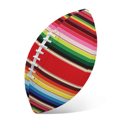 Ethnic Mexican Blanket Stripe Print Rugby Ball