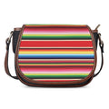 Ethnic Mexican Blanket Stripe Print Saddle Bag
