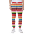 Ethnic Mexican Blanket Stripe Print Joggers