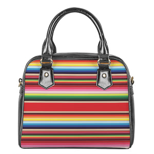 Ethnic Mexican Blanket Stripe Print Shoulder Handbag