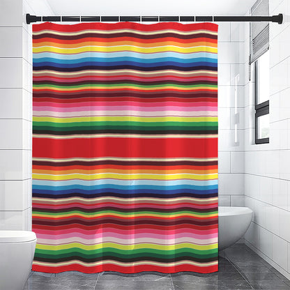 Ethnic Mexican Blanket Stripe Print Shower Curtain