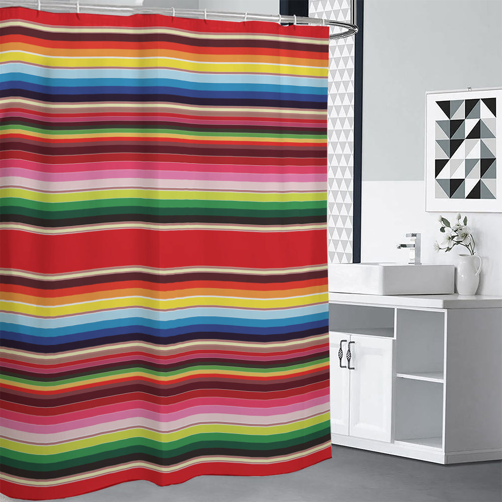 Ethnic Mexican Blanket Stripe Print Shower Curtain
