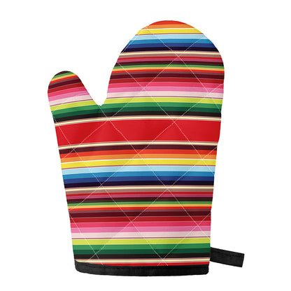 Ethnic Mexican Blanket Stripe Print Single Oven Mitt