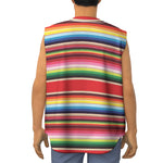 Ethnic Mexican Blanket Stripe Print Sleeveless Baseball Jersey