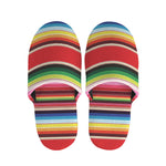 Ethnic Mexican Blanket Stripe Print Slippers