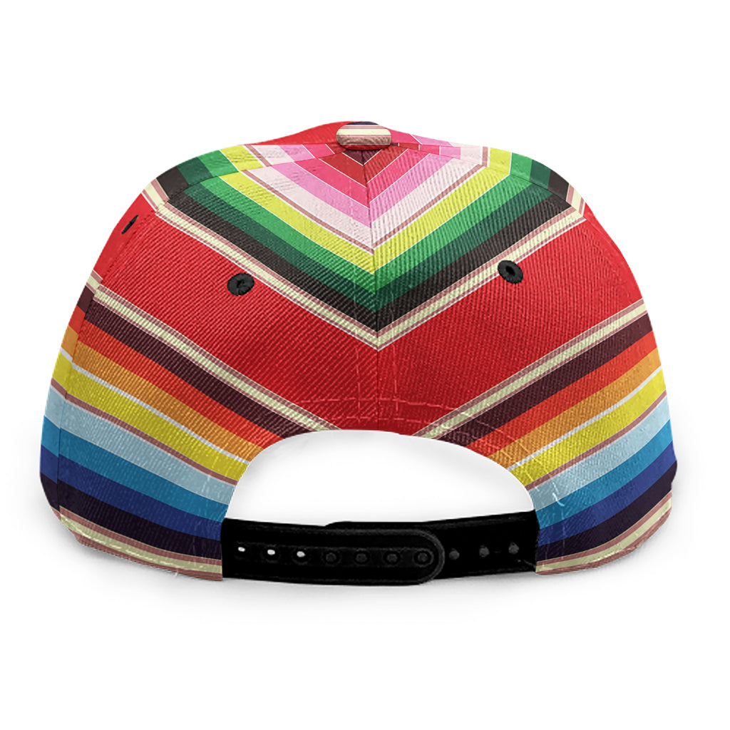 Ethnic Mexican Blanket Stripe Print Snapback Cap