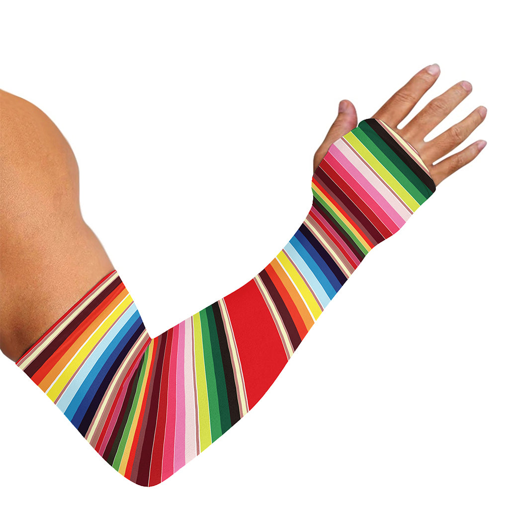 Ethnic Mexican Blanket Stripe Print Sun Protection Arm Sleeves