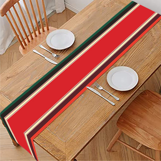 Ethnic Mexican Blanket Stripe Print Table Runner