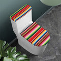 Ethnic Mexican Blanket Stripe Print Toilet Lid And Tank Cover Set