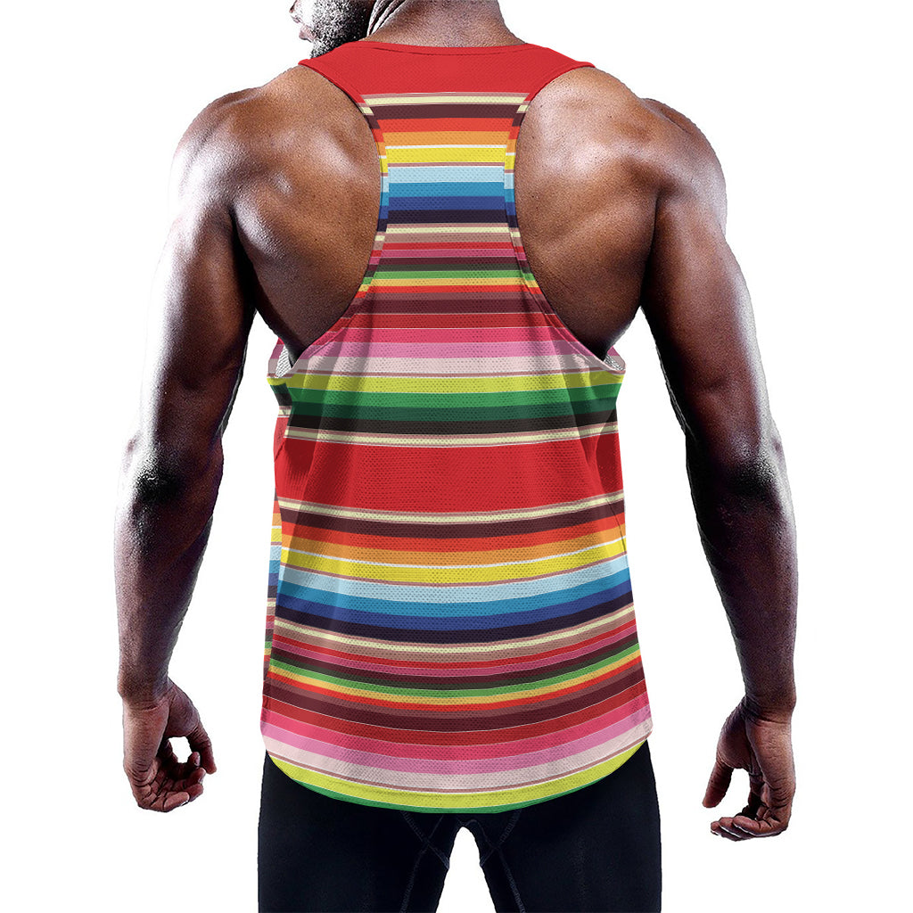 Ethnic Mexican Blanket Stripe Print Training Tank Top