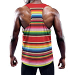 Ethnic Mexican Blanket Stripe Print Training Tank Top