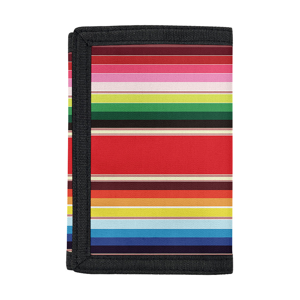 Ethnic Mexican Blanket Stripe Print Trifold Wallet
