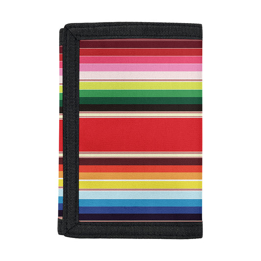 Ethnic Mexican Blanket Stripe Print Trifold Wallet