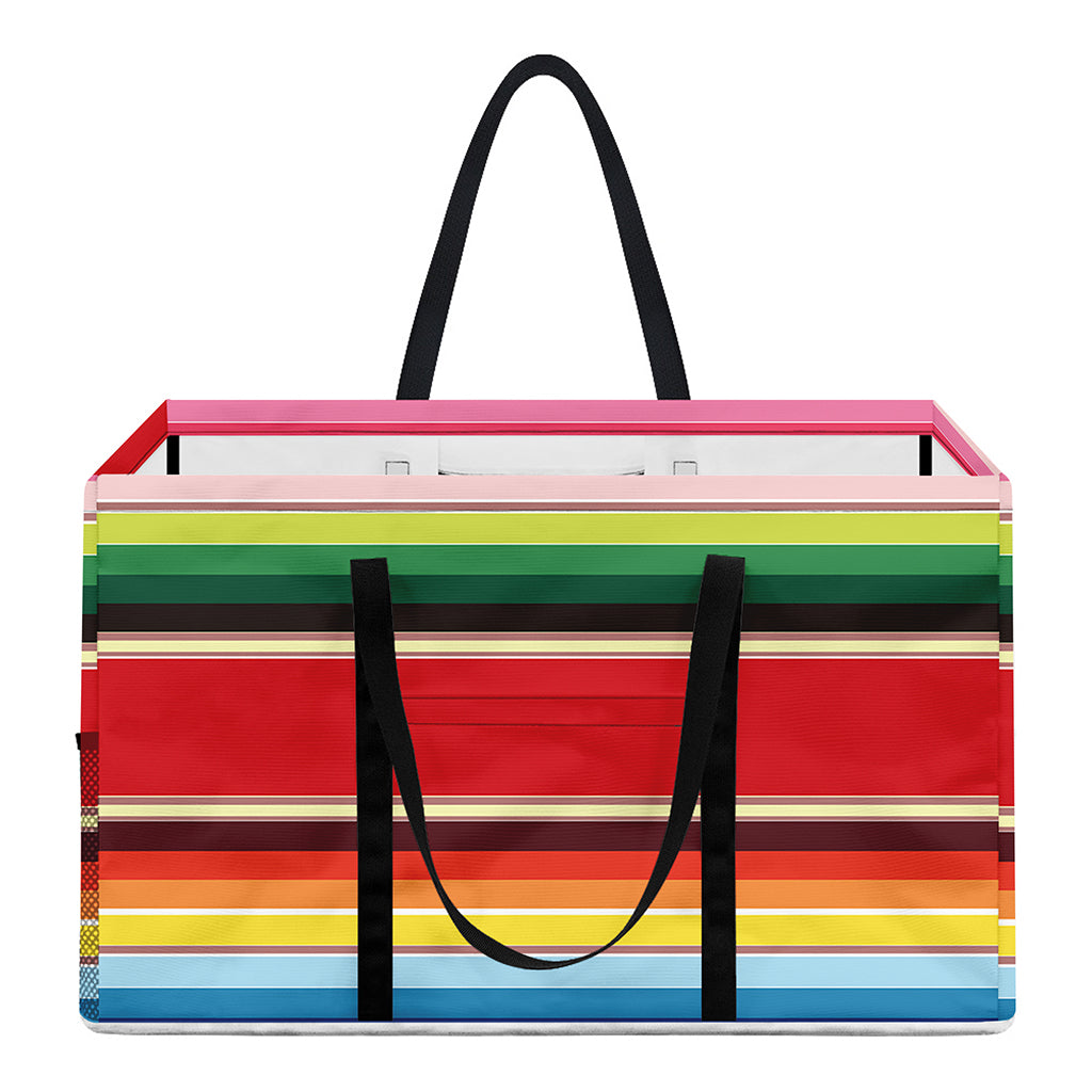 Ethnic Mexican Blanket Stripe Print Utility Tote Bag
