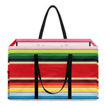 Ethnic Mexican Blanket Stripe Print Utility Tote Bag