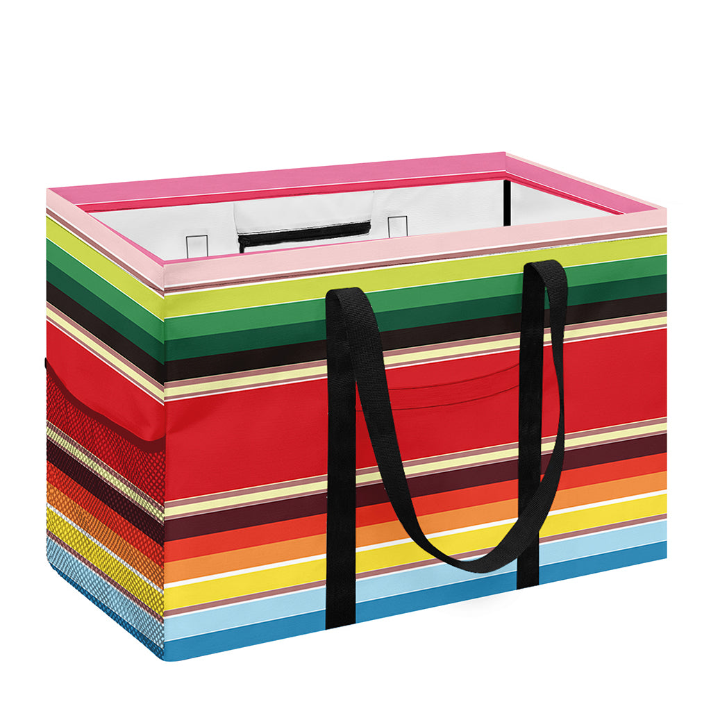 Ethnic Mexican Blanket Stripe Print Utility Tote Bag