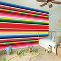 Ethnic Mexican Blanket Stripe Print Wall Sticker