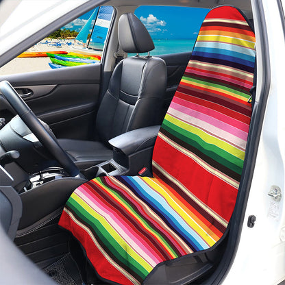 Ethnic Mexican Blanket Stripe Print Waterproof Car Seat Cover