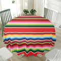 Ethnic Mexican Blanket Stripe Print Waterproof Round Tablecloth