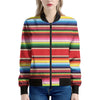 Ethnic Mexican Blanket Stripe Print Women's Bomber Jacket