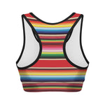 Ethnic Mexican Blanket Stripe Print Women's Sports Bra