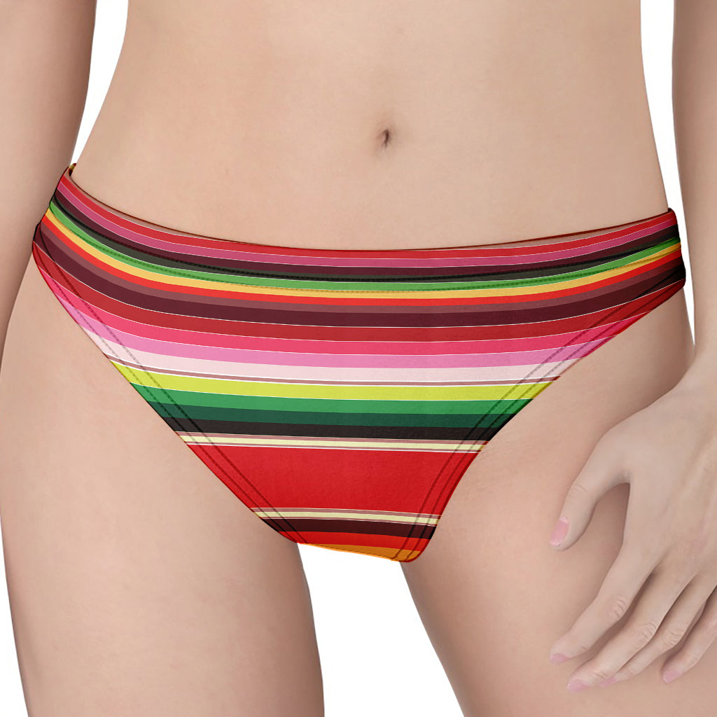 Ethnic Mexican Blanket Stripe Print Women's Thong