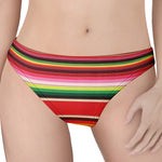 Ethnic Mexican Blanket Stripe Print Women's Thong