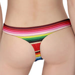 Ethnic Mexican Blanket Stripe Print Women's Thong