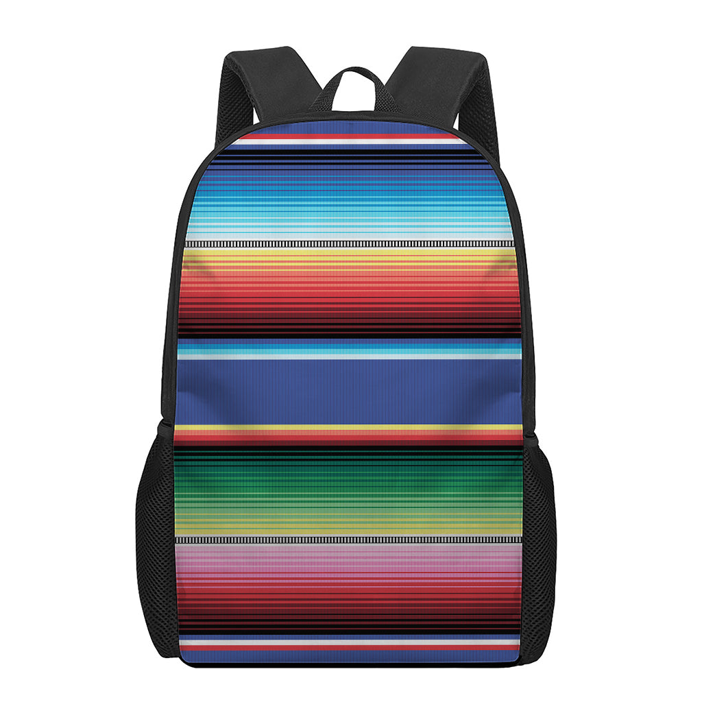 Ethnic Mexican Serape Pattern Print 17 Inch Backpack