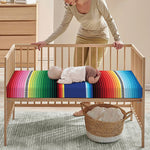 Ethnic Mexican Serape Pattern Print Baby Crib Sheet