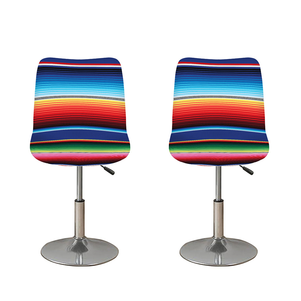Ethnic Mexican Serape Pattern Print Bar Stool Covers