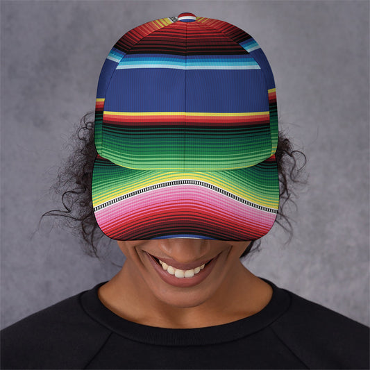 Ethnic Mexican Serape Pattern Print Baseball Cap