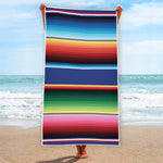 Ethnic Mexican Serape Pattern Print Beach Towel