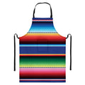 Ethnic Mexican Serape Pattern Print Bib Apron With Pocket