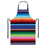 Ethnic Mexican Serape Pattern Print Bib Apron With Pocket
